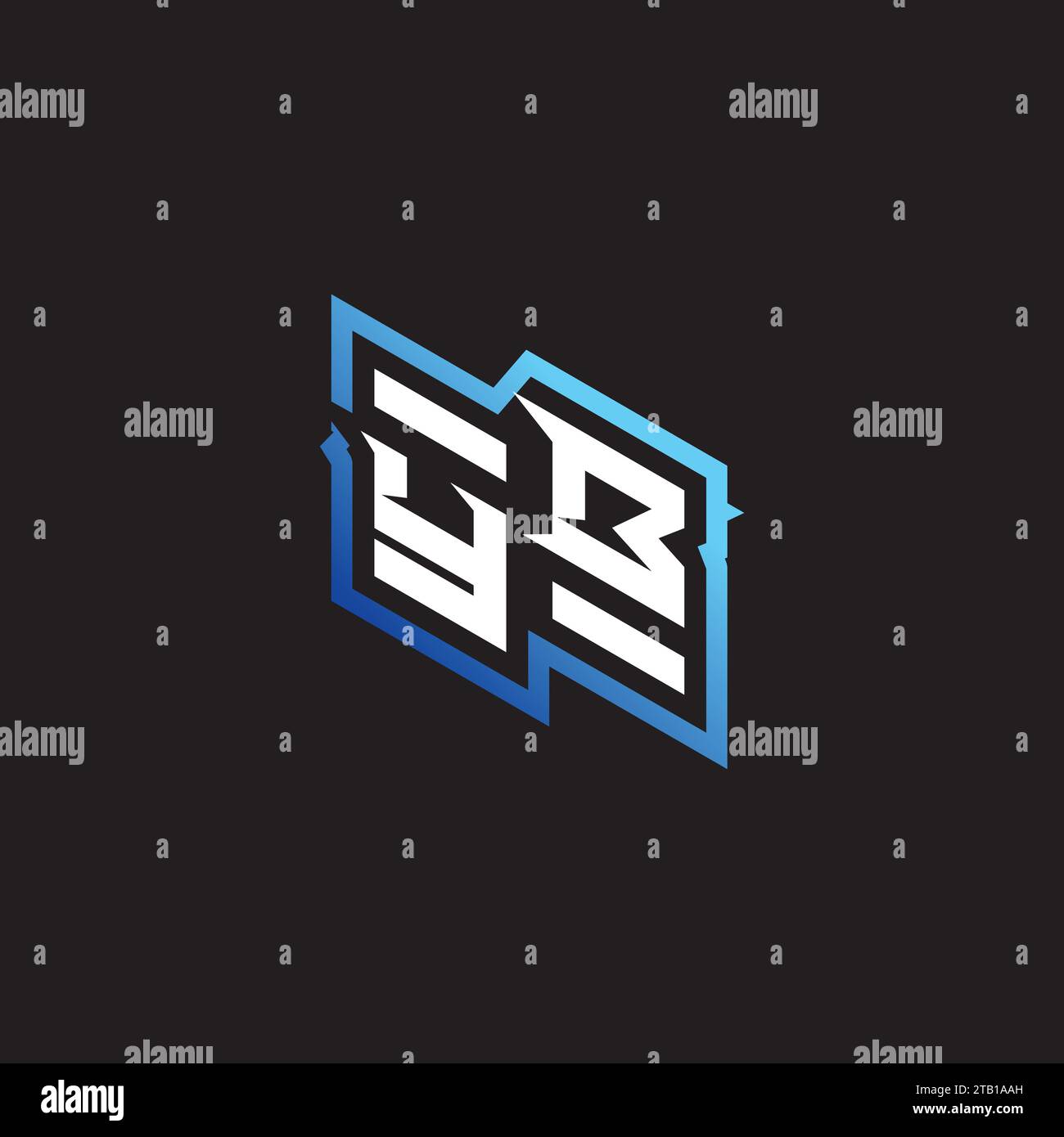 YB iniziale team di gioco, youtube, Twitch e Clipart stock illustrativo logo Illustrazione Vettoriale