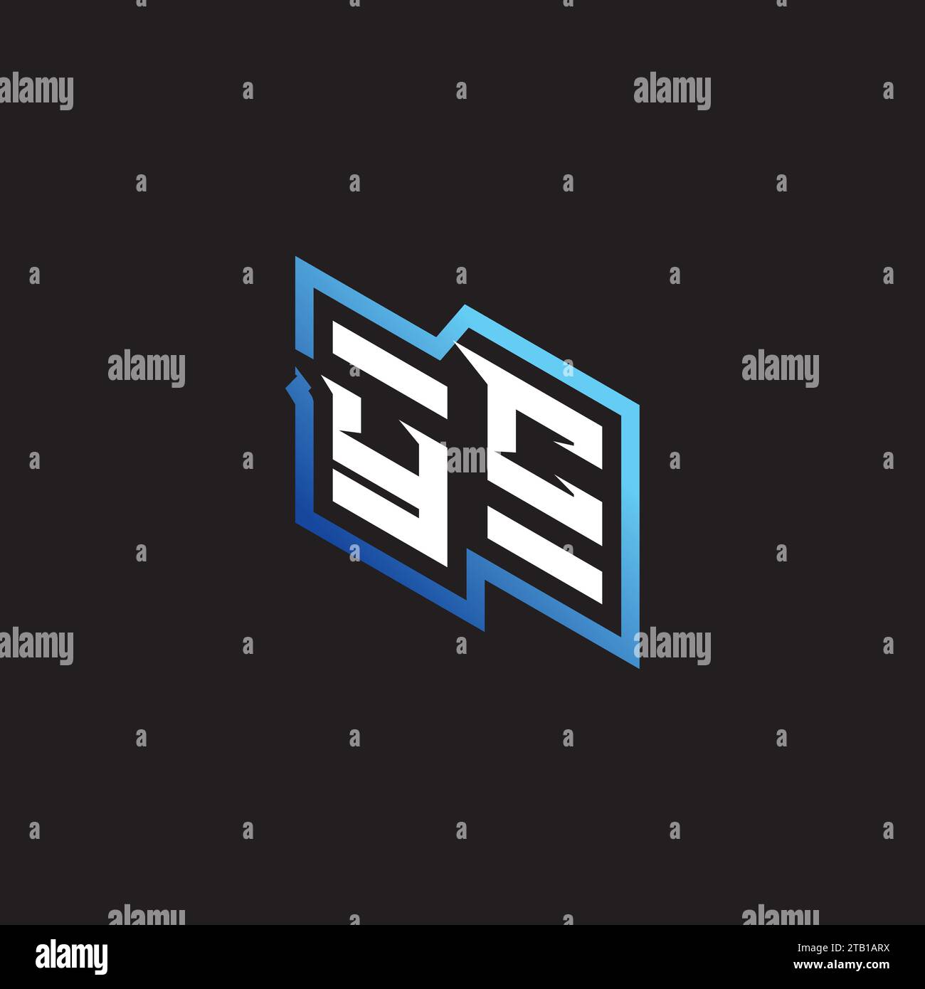 Logo grafico iniziale del team di gioco YC, youtube, Twitch e Clipart stock Illustrazione Vettoriale