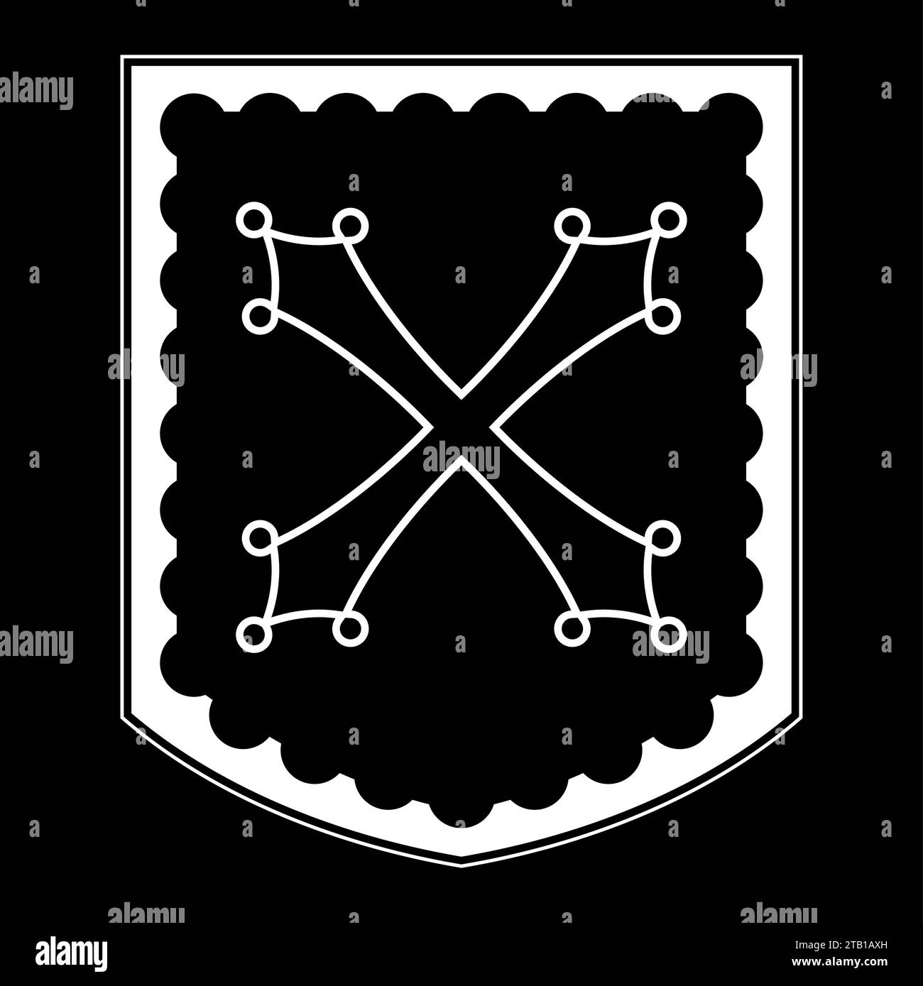 Design in stile medievale. Lo scudo e la cornice del torneo di Knight con un modello celtico medievale Illustrazione Vettoriale
