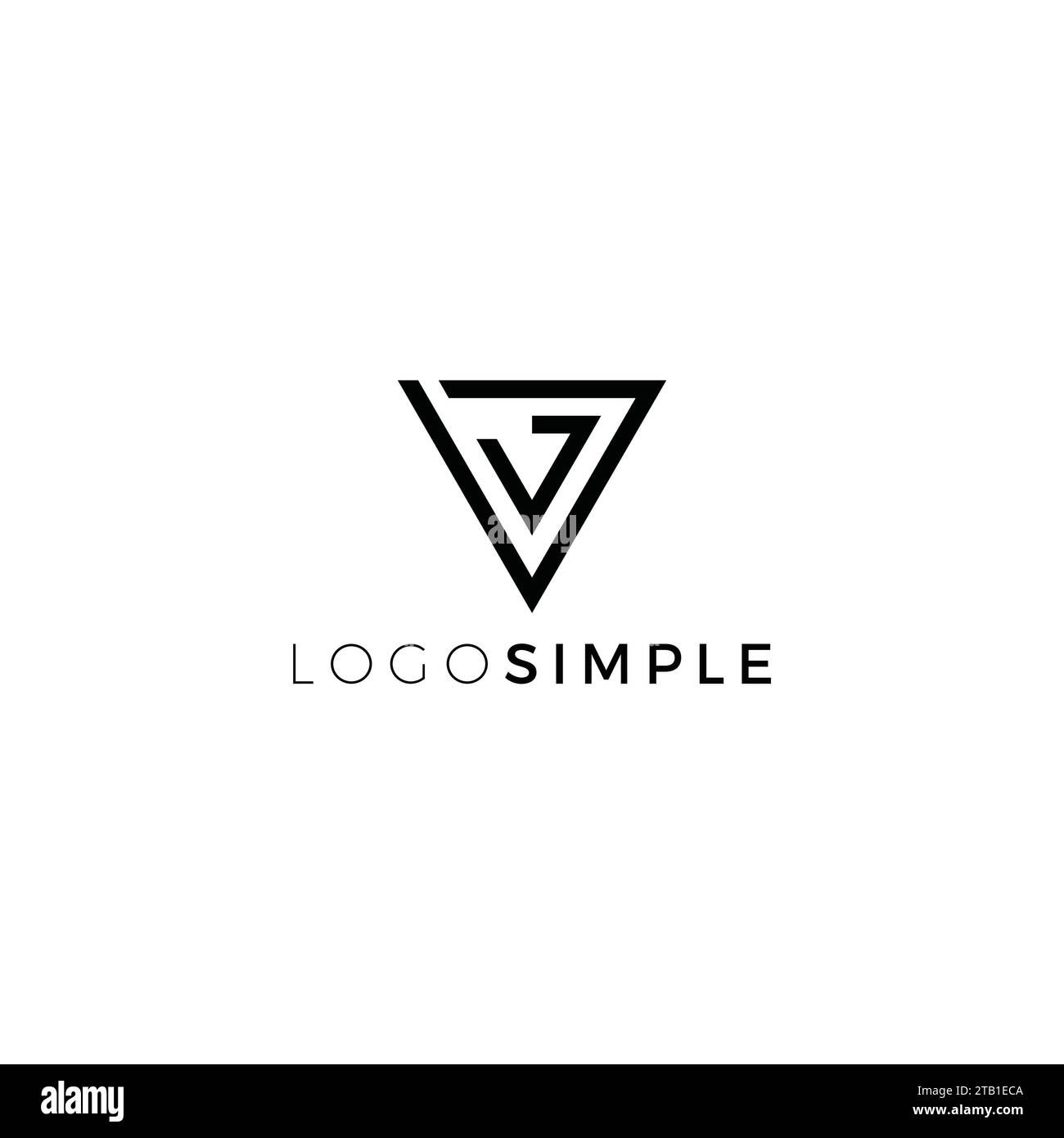 Logo V Triangle per il tuo marchio. Icona V. Illustrazione Vettoriale