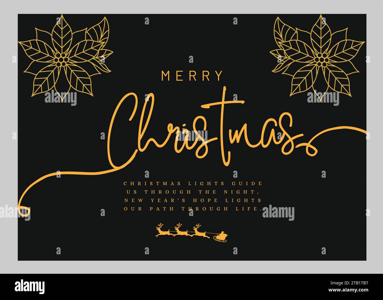 Biglietto di auguri. Buon Natale e felice anno nuovo, compagni di buon Natale, Natale e Capodanno tipografico su sfondo natalizio lucido Illustrazione Vettoriale