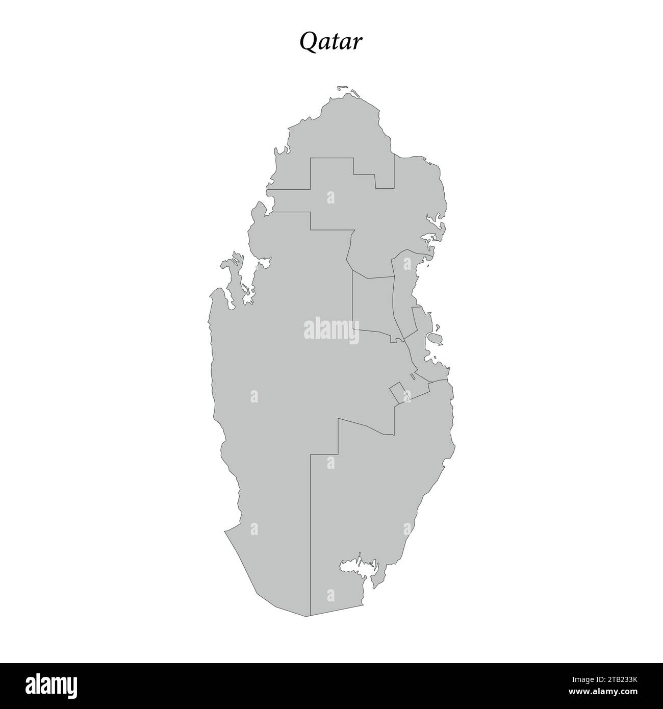 Mappa della regione del qatar Foto e Immagini Stock in Bianco e Nero ...