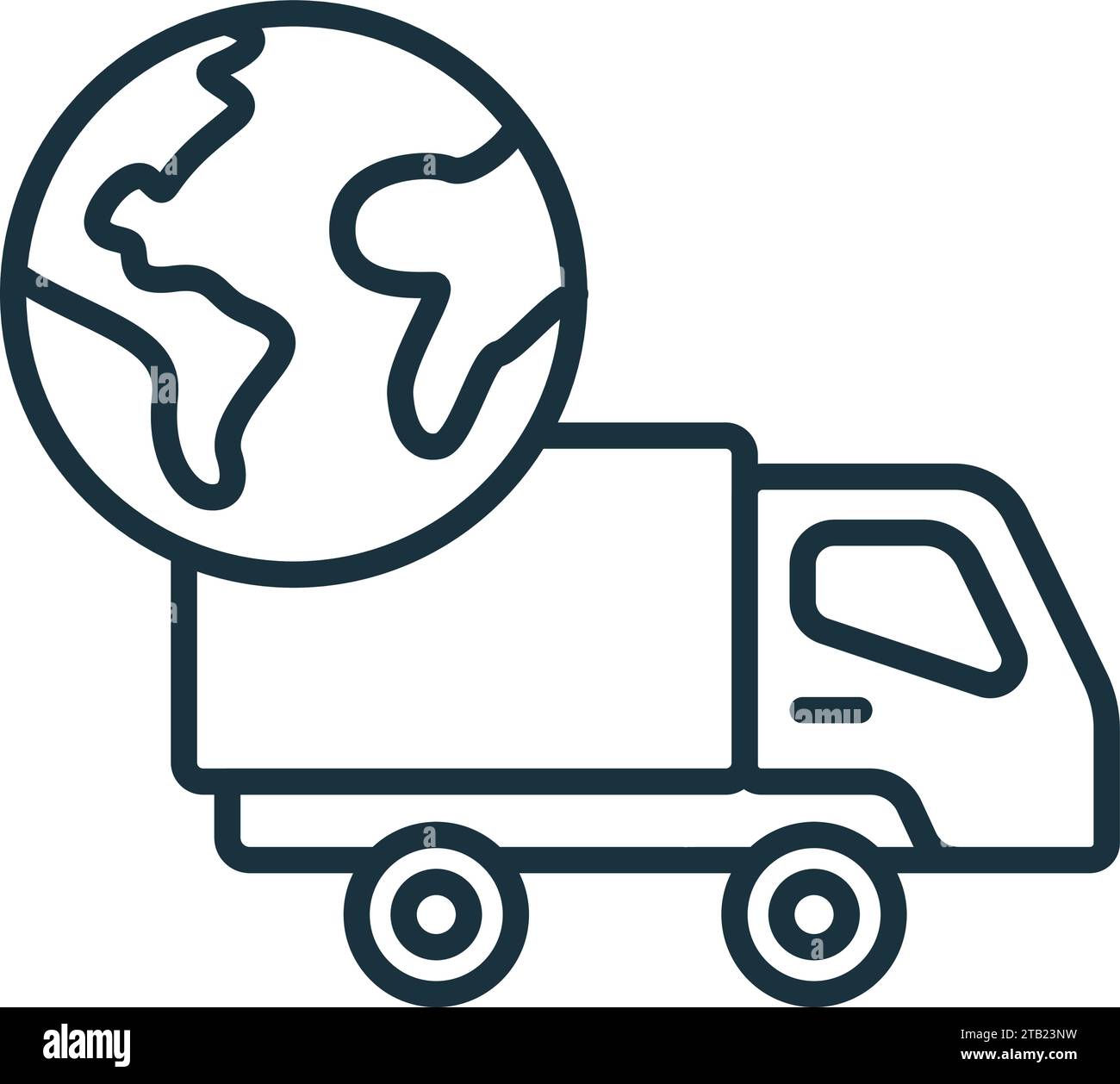 Icona Global Logistics Outline. Semplice insegna monocromatica della collezione logistica. Icona della logistica globale per logo, modelli, Web design e. Illustrazione Vettoriale