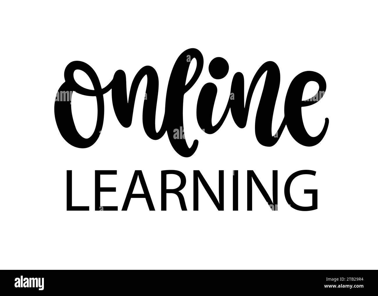 Lettering formazione a distanza online Illustrazione Vettoriale