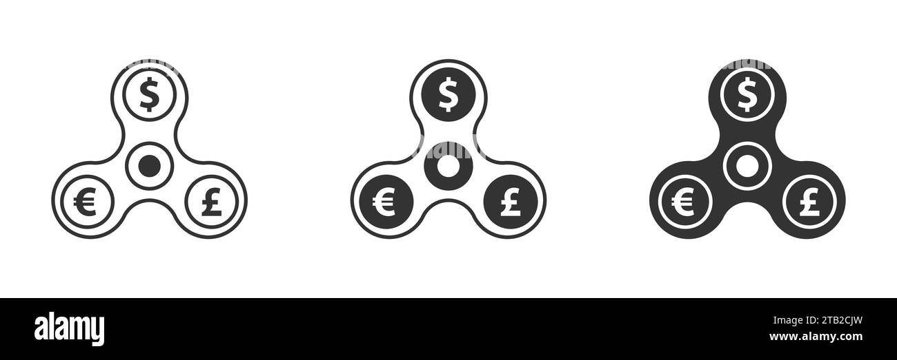 Spinner con cartelli di denaro. Illustrazione vettoriale Illustrazione Vettoriale