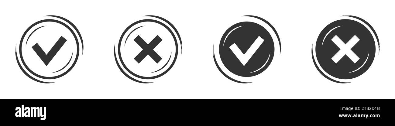 Segno di spunta e croce. Segno di spunta. Illustrazione vettoriale Illustrazione Vettoriale