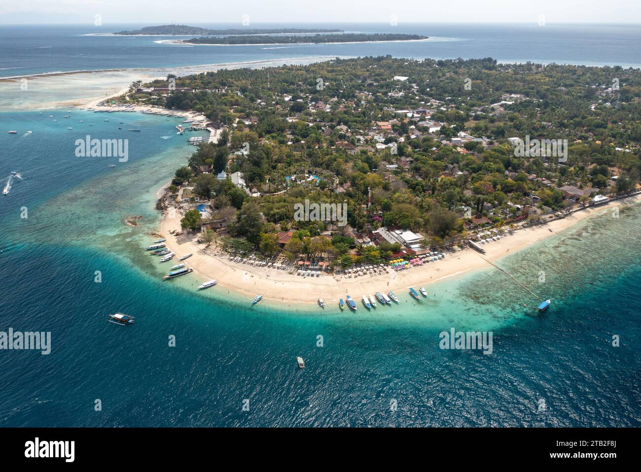 Drone aereo dell'isola di Gili Air Foto Stock