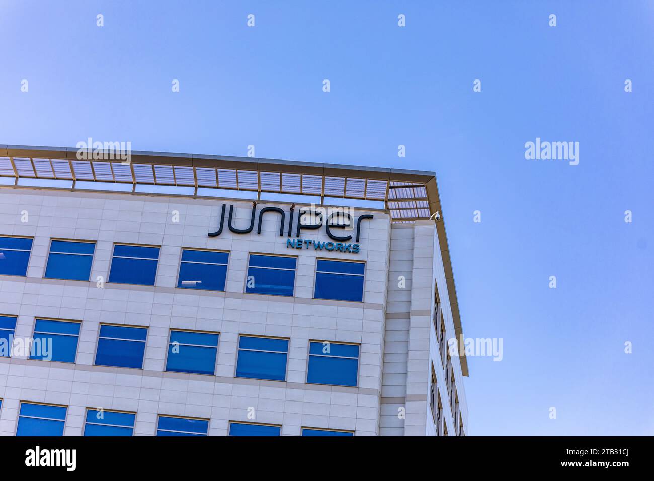 Sede centrale di Juniper Networks a Sunnyvale, California, USA Foto Stock