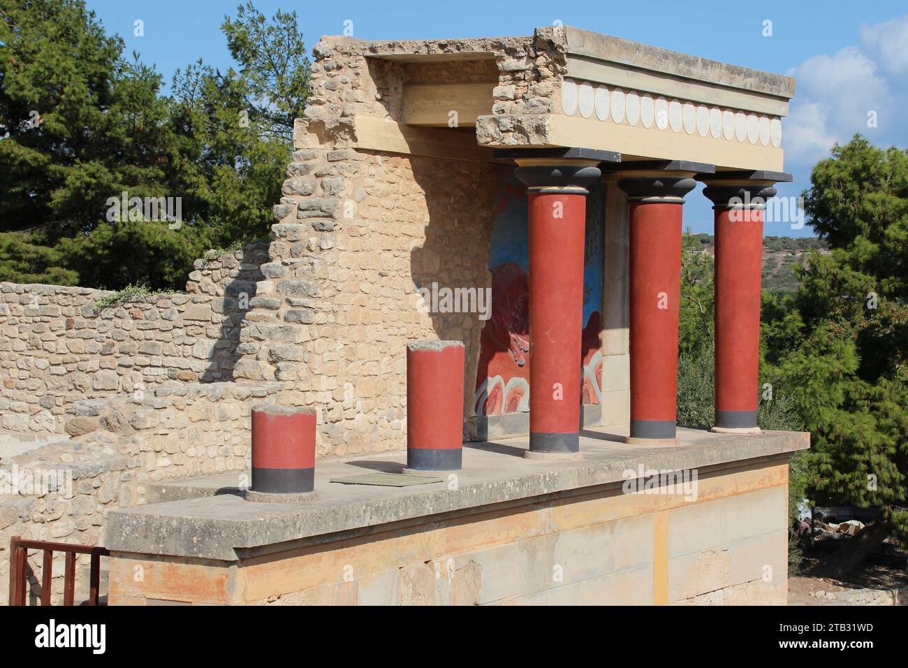 palazzo minoico in rovina (cnosso) chiuso a heraklion a creta in grecia Foto Stock