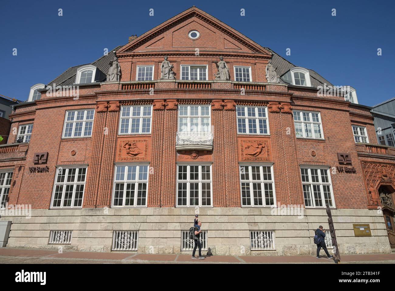 Volksbank, ehemals Gebäude Vorschuss Verein, Kirchstraße, Altstadt, Bad Segeberg, Schleswig-Holstein, Deutschland Foto Stock