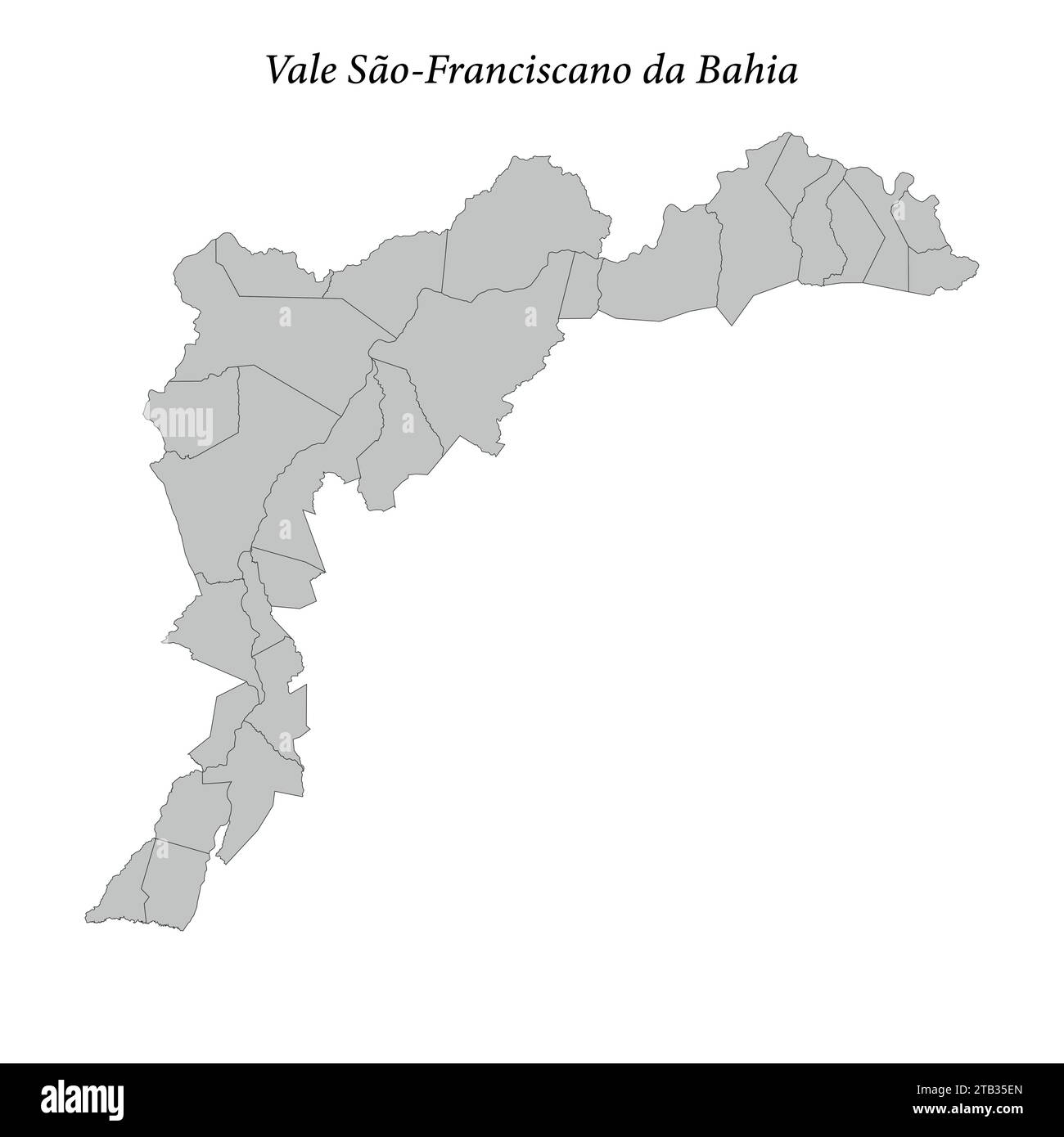 la cartina del Centro-Norte vale Sao-Franciscano da Bahia è un mesoregion dello stato di Bahia con i comuni confinanti Illustrazione Vettoriale
