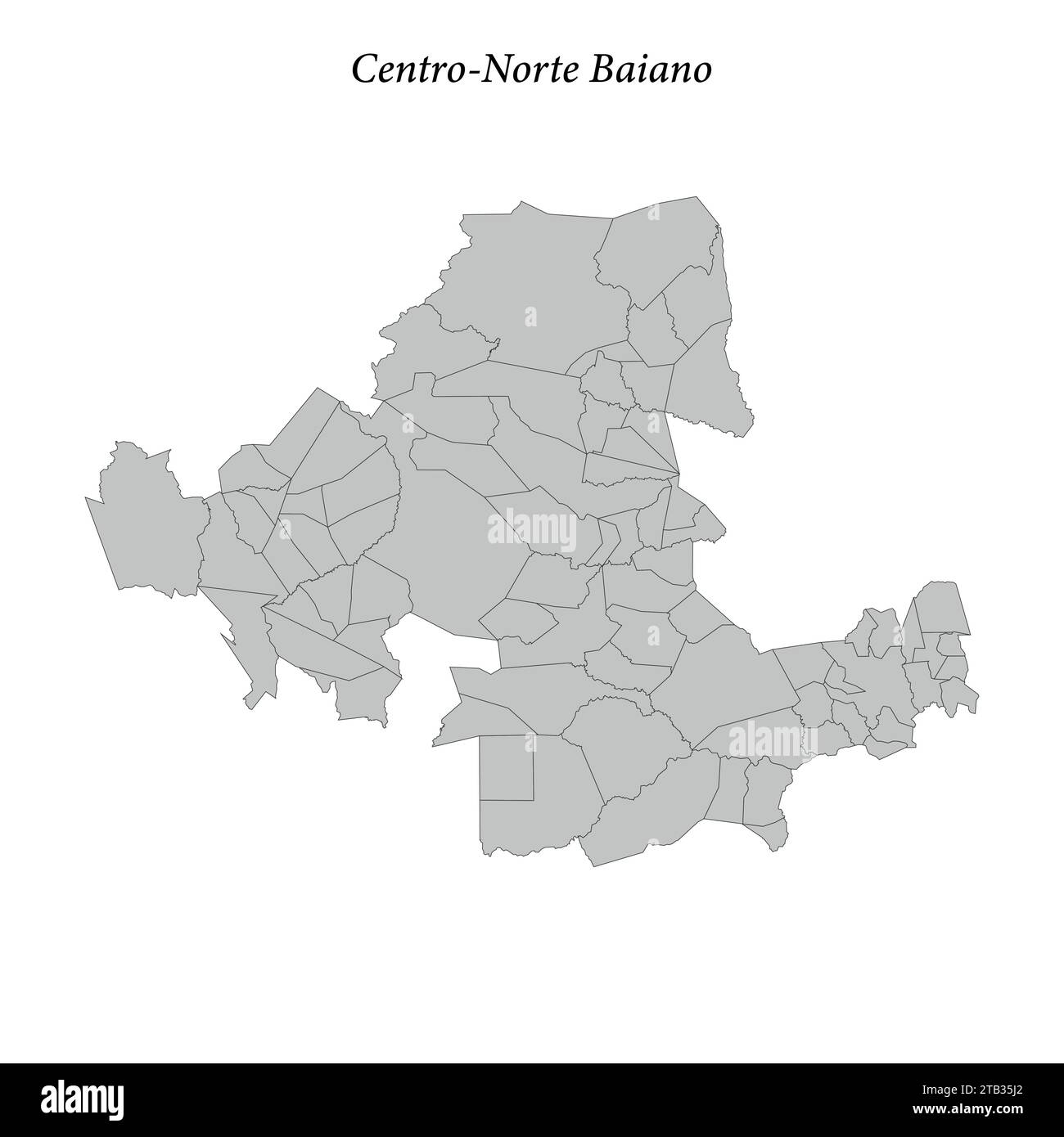 la mappa del Centro-Norte Baiano è un mesoregion dello stato di Bahia con comuni confinanti Illustrazione Vettoriale