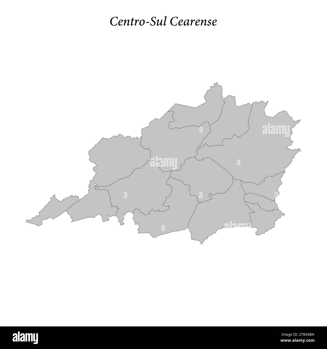 la mappa del Centro sul Cearense è un mesoregion dello stato di Ceara con i comuni di confine Illustrazione Vettoriale