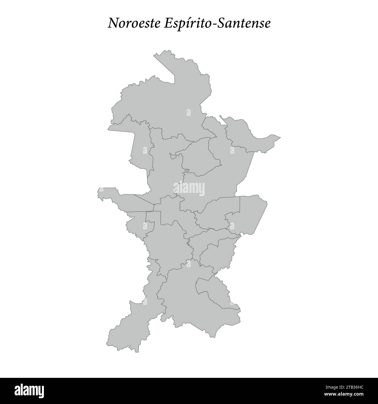la mappa di Noroeste Espirito-Santense è un mesoregion nello stato di Espirito Santo con comuni confinanti Illustrazione Vettoriale