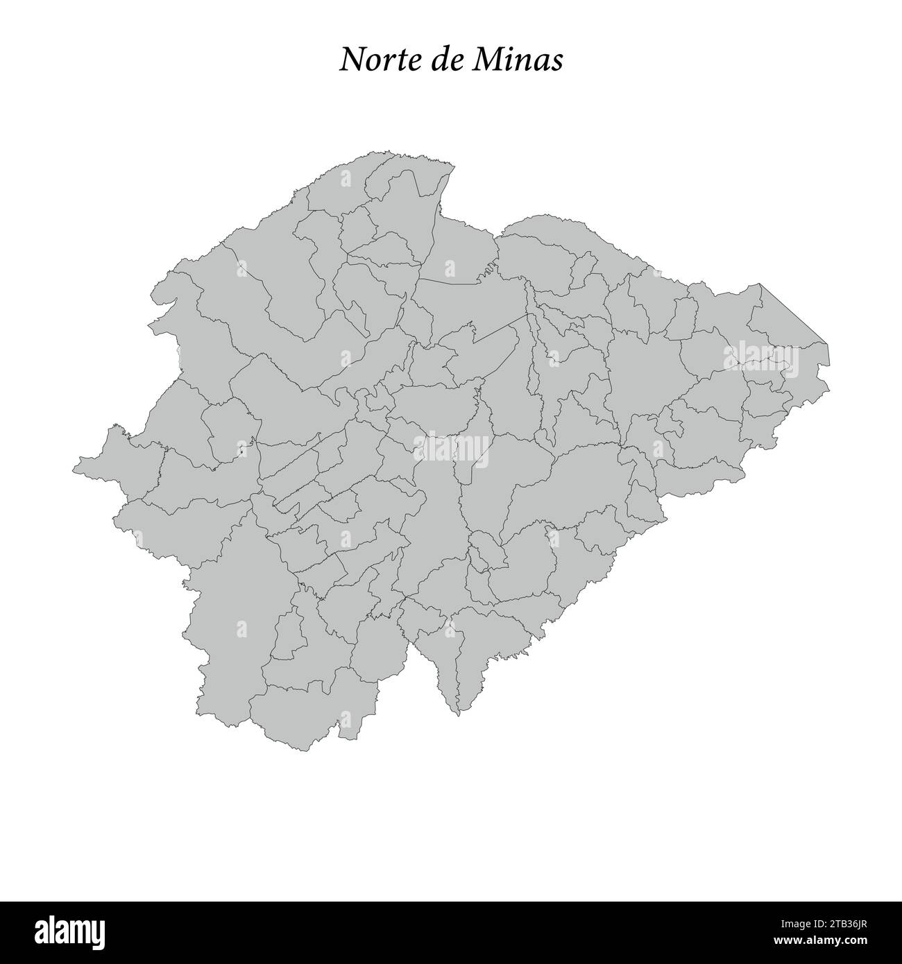 la mappa di Norte de Minas è un mesoregion situato nello stato del Minas Gerais con i comuni confinanti Illustrazione Vettoriale