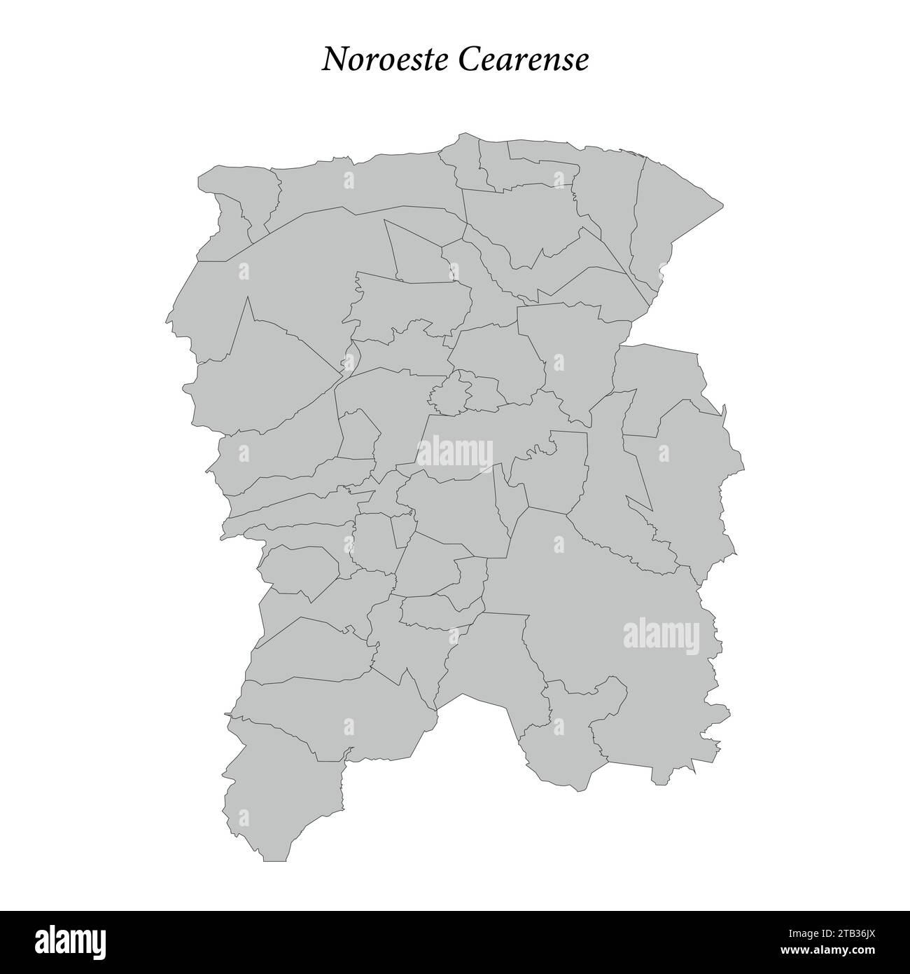 la mappa di Noroeste Cearense è un mesoregion dello stato della Ceara con i comuni confinanti Illustrazione Vettoriale