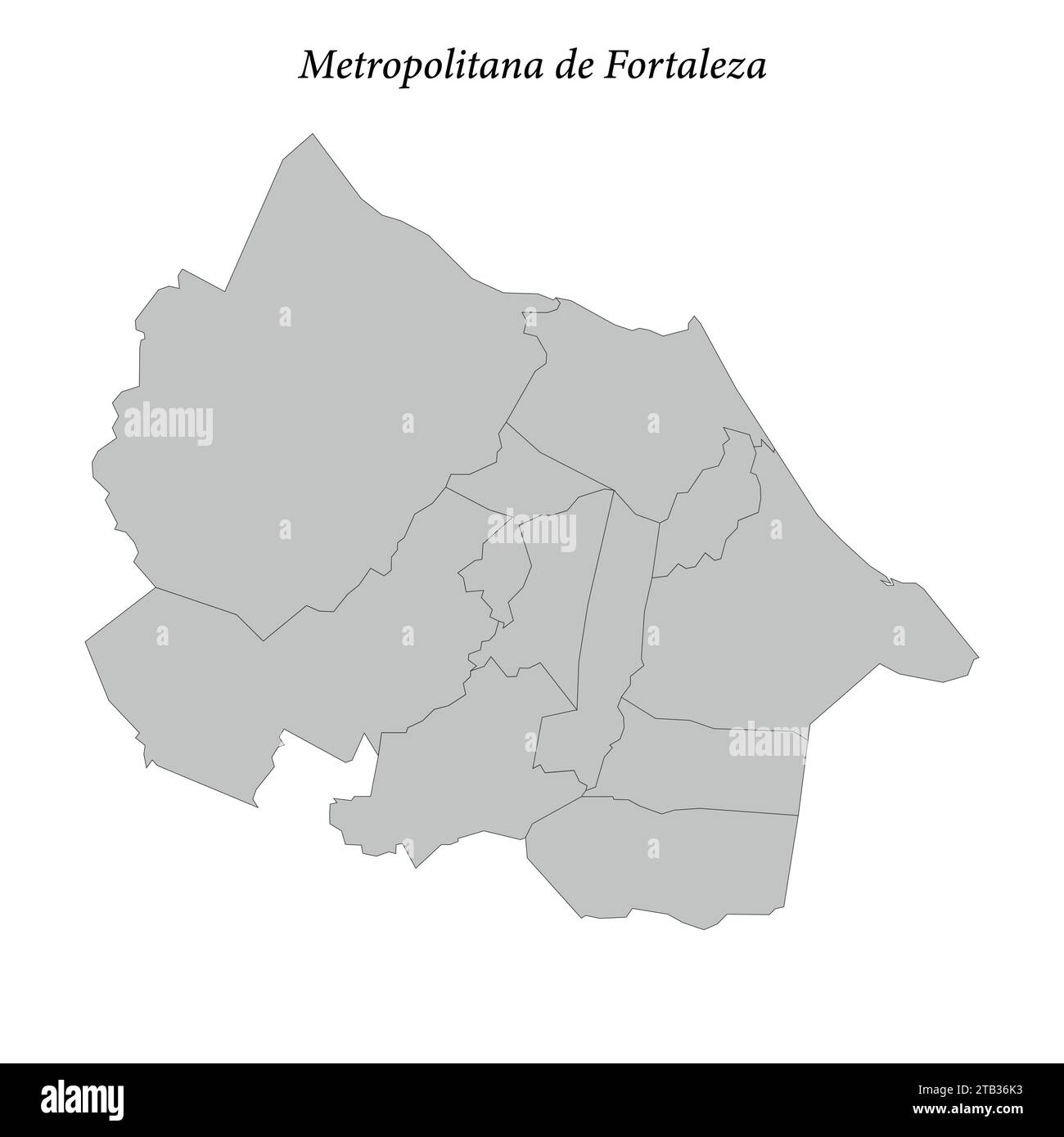 la mappa di metropolitana de Fortaleza è un mesoregion dello stato di Ceara con i comuni confinanti Illustrazione Vettoriale