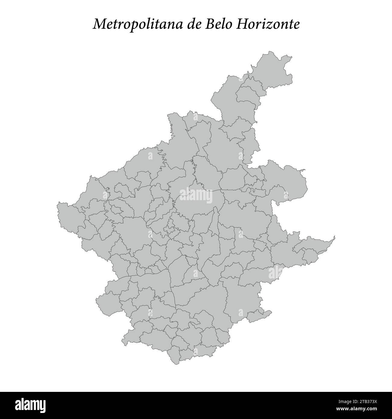 la mappa della metropolitana de Belo Horizonte è un mesoregion situato nello stato del Minas Gerais con i comuni confinanti Illustrazione Vettoriale