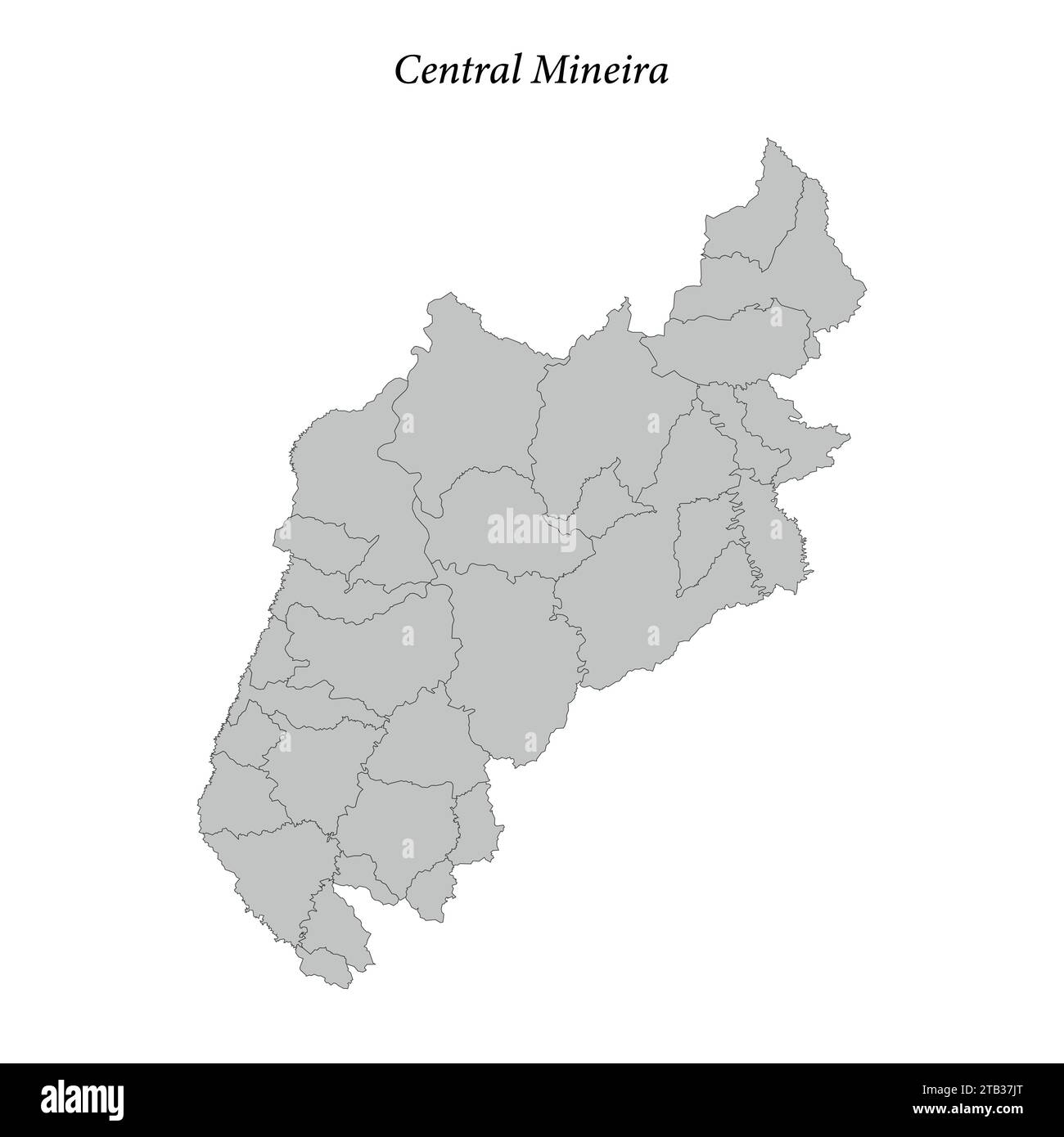 la mappa di Central Mineira è un mesoregion nello stato del Minas Gerais con comuni confinanti Illustrazione Vettoriale