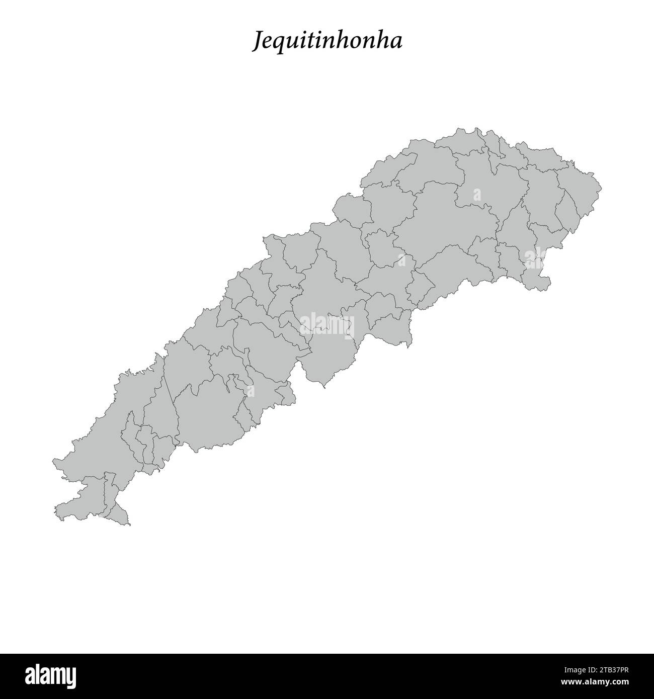 la mappa di Jequitinhonha è un mesoregion nello stato del Minas Gerais con comuni di confine Illustrazione Vettoriale