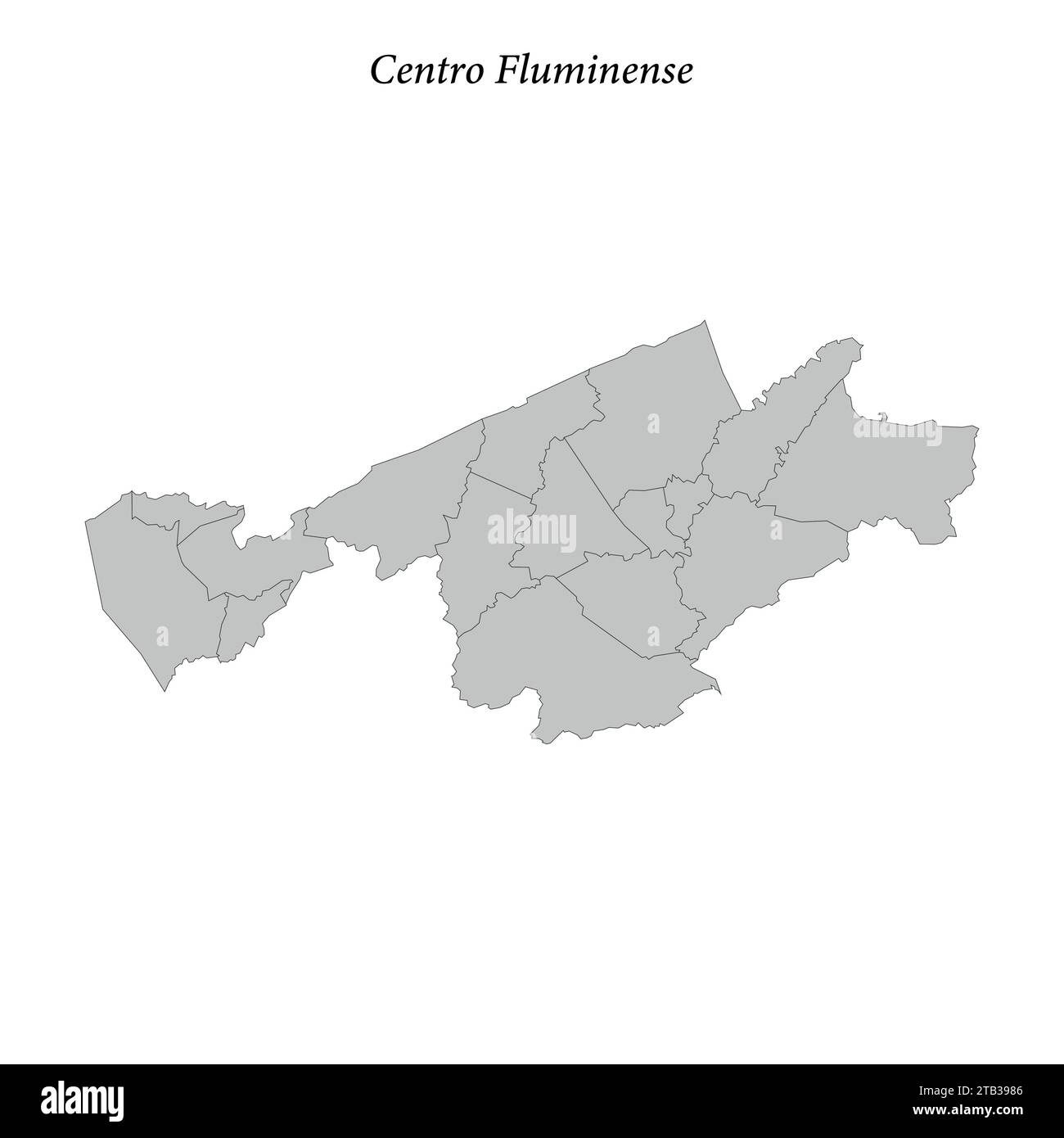 la mappa del Centro Fluminense è un mesoregion dello stato di Rio de Janeiro con comuni confinanti Illustrazione Vettoriale