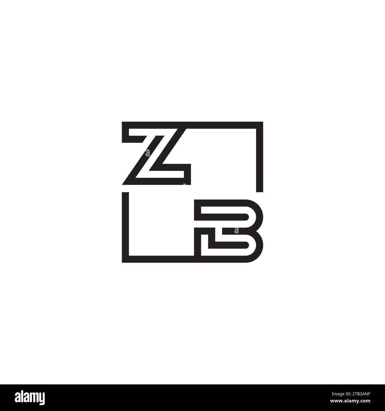 Lettere iniziali del logo ZB con design professionale di alta qualità che consentono di stampare bene su qualsiasi supporto di stampa Illustrazione Vettoriale