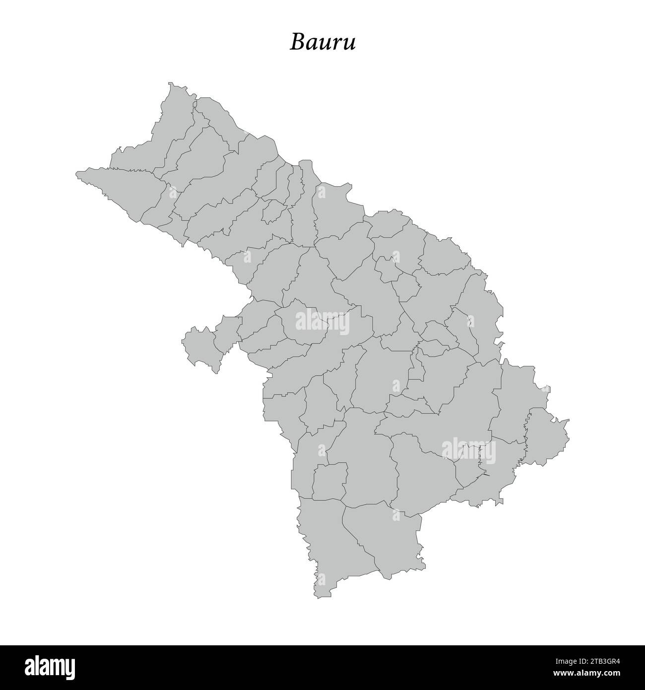 la mappa di Bauru è un mesoregion nello stato di San Paolo con comuni confinanti Illustrazione Vettoriale