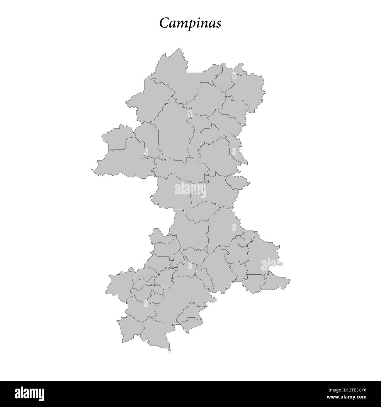 la mappa di Campinas è un mesoregion nello stato di San Paolo con comuni confinanti Illustrazione Vettoriale