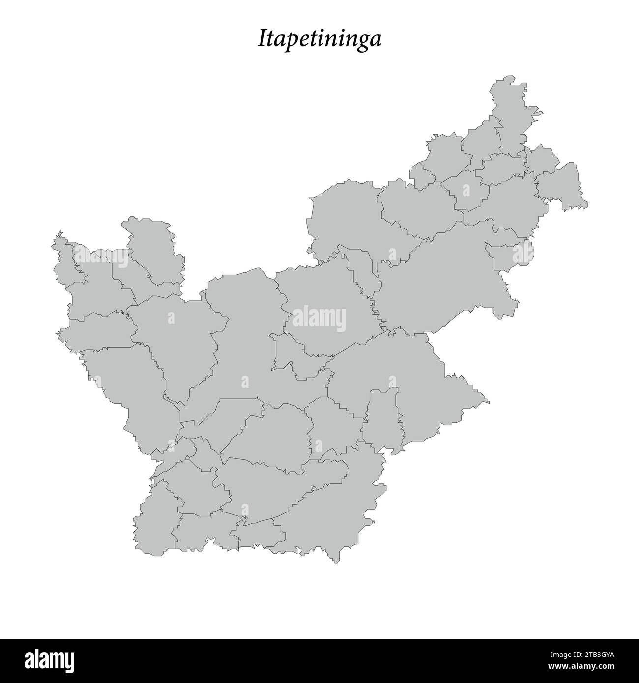 la mappa di Itapetininga è un mesoregion nello stato di San Paolo con comuni di confine Illustrazione Vettoriale