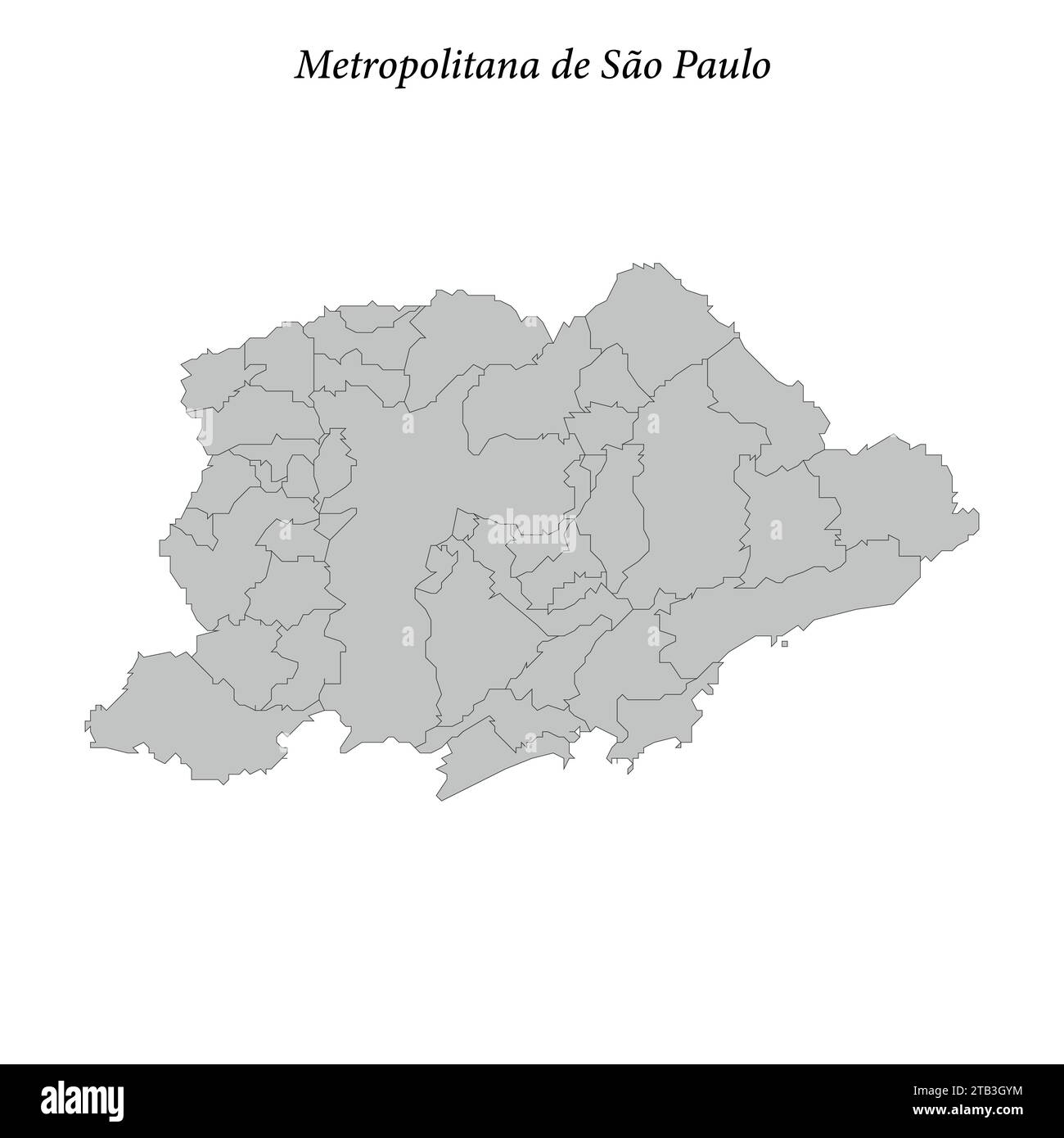 la mappa di metropolitana de Sao Paulo è un mesoregion dello stato di San Paolo con i comuni confinanti Illustrazione Vettoriale
