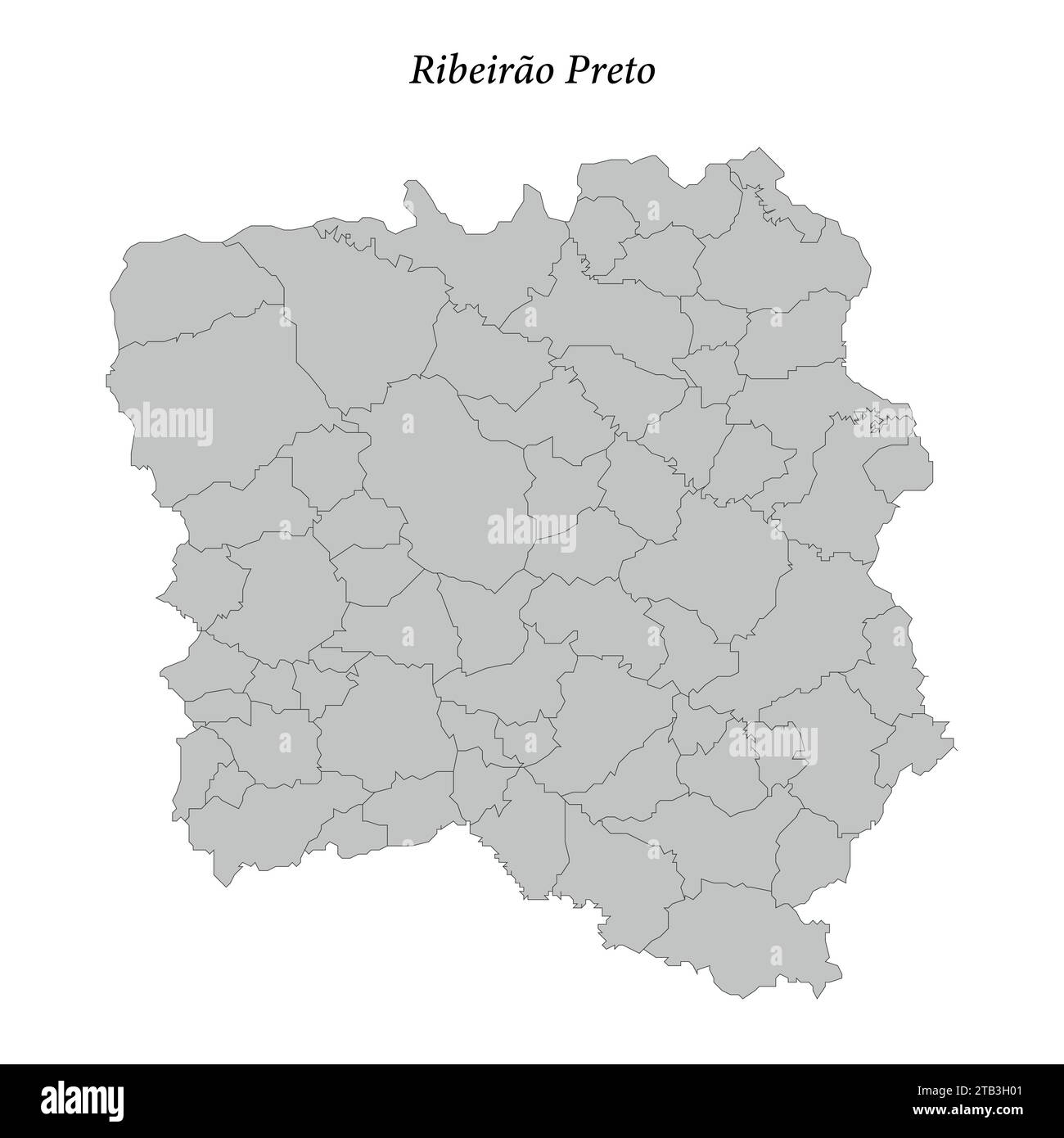 la mappa di Ribeirao Preto è un mesoregion nello stato di San Paolo con comuni di confine Illustrazione Vettoriale