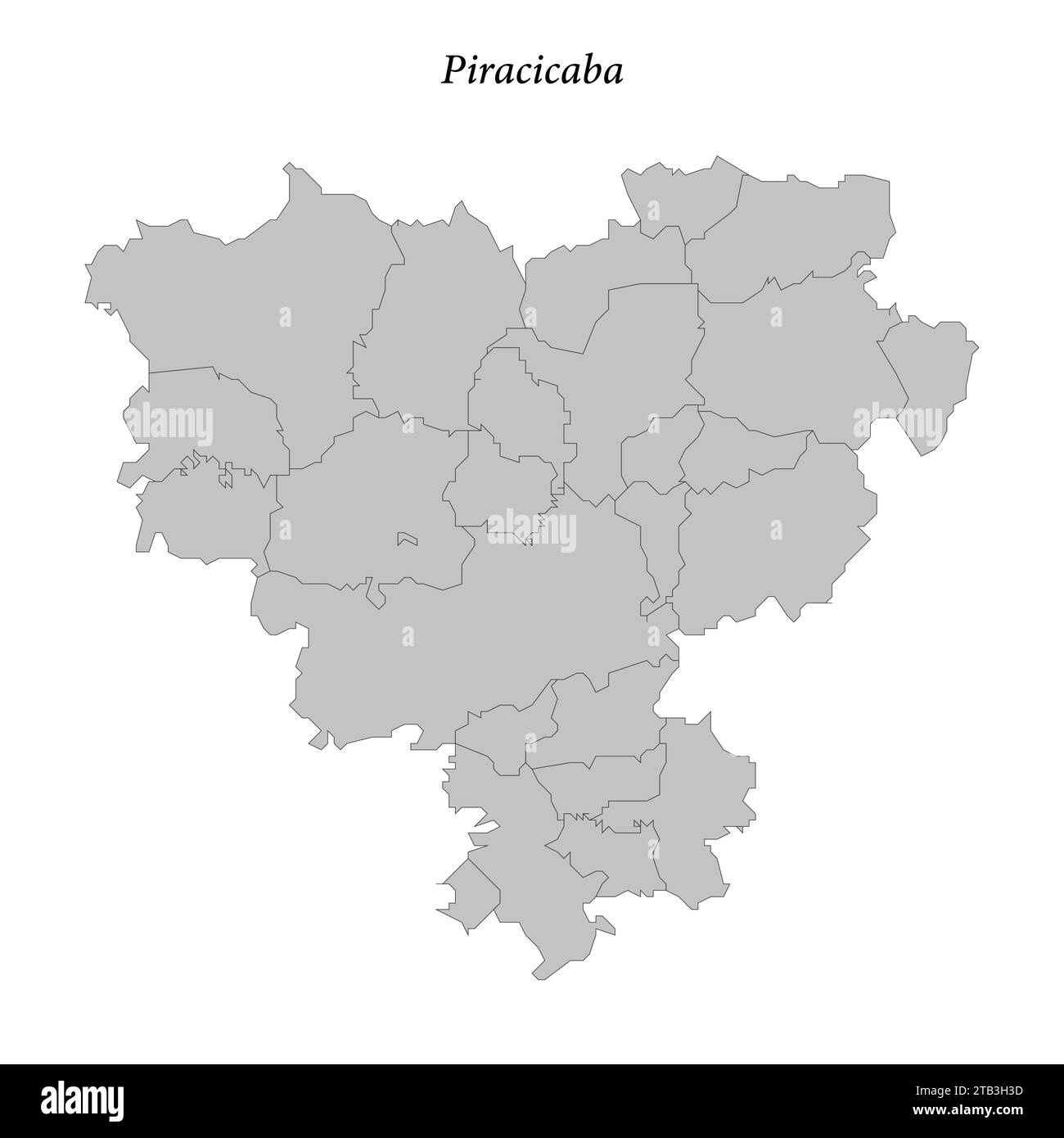 la mappa di Piracicaba è un mesoregion nello stato di San Paolo con comuni confinanti Illustrazione Vettoriale
