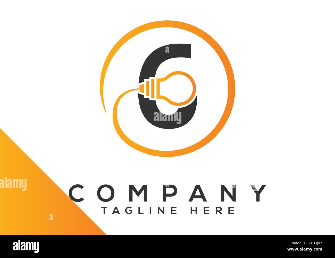 Lettera 6 modello vettoriale di progettazione di lampadine elettriche. simboli del logo industriale e tecnologico Illustrazione Vettoriale