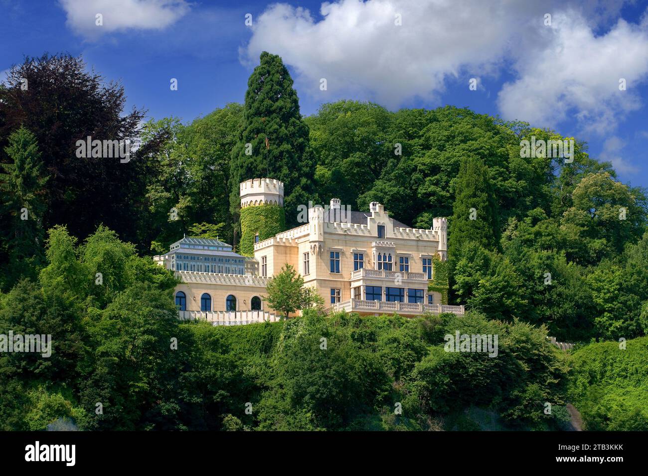 Europa, Deutschland, Rheinland-Pfalz, Remagen, Schloss Marienfels von 1859, neugotisch, Foto Stock