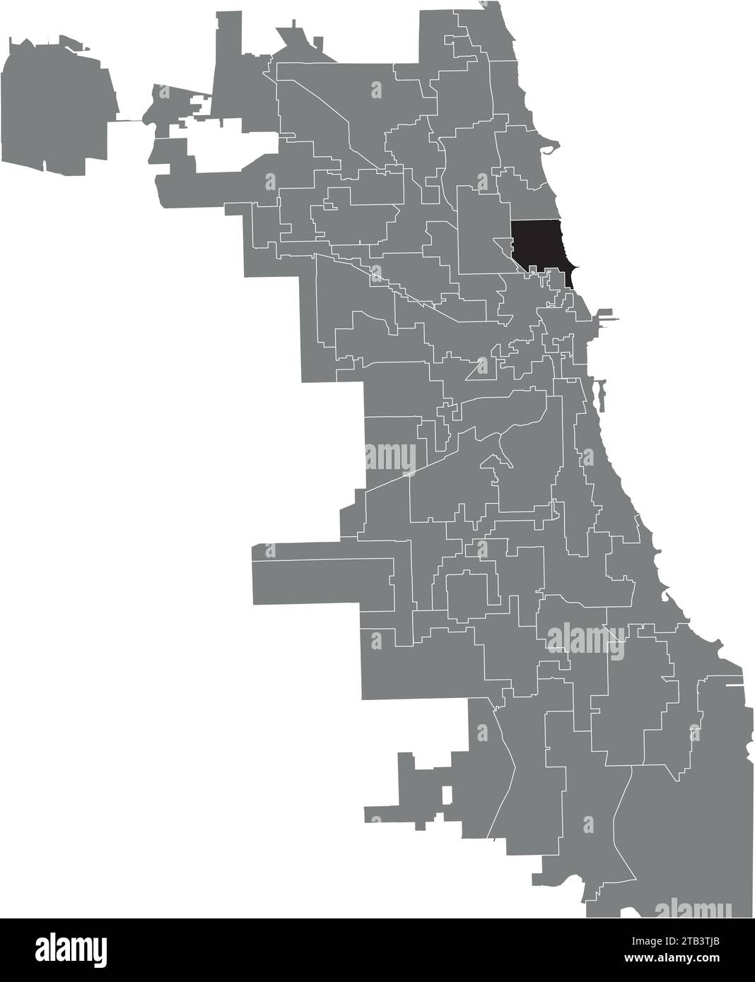 Mappa di localizzazione del WARD 43, CONSIGLIO COMUNALE DI CHICAGO Illustrazione Vettoriale