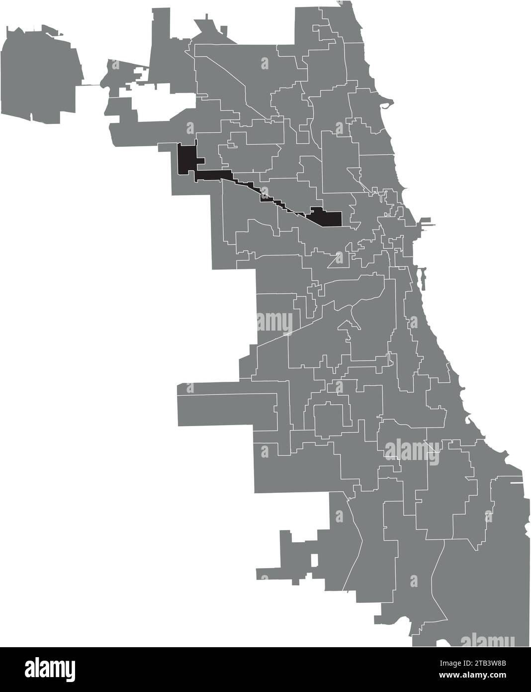 Mappa di localizzazione del WARD 36, CONSIGLIO COMUNALE DI CHICAGO Illustrazione Vettoriale