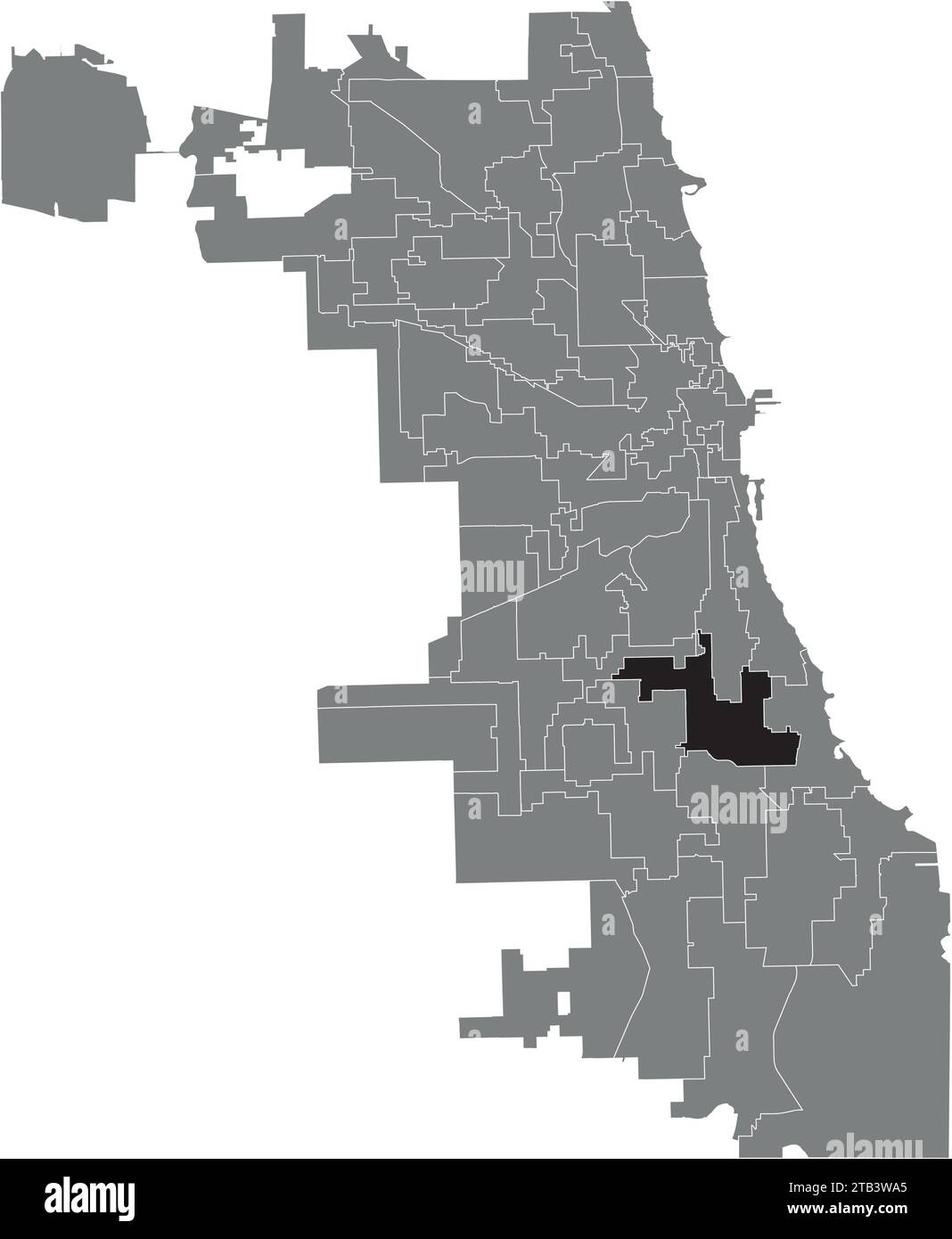 Mappa del WARD 20, CONSIGLIO COMUNALE DI CHICAGO Illustrazione Vettoriale