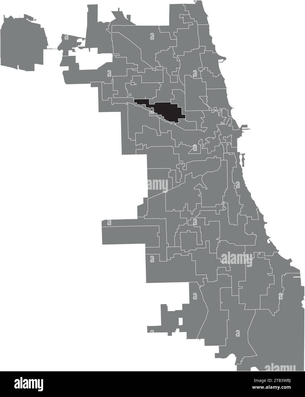 Mappa di localizzazione del WARD 26, CONSIGLIO COMUNALE DI CHICAGO Illustrazione Vettoriale