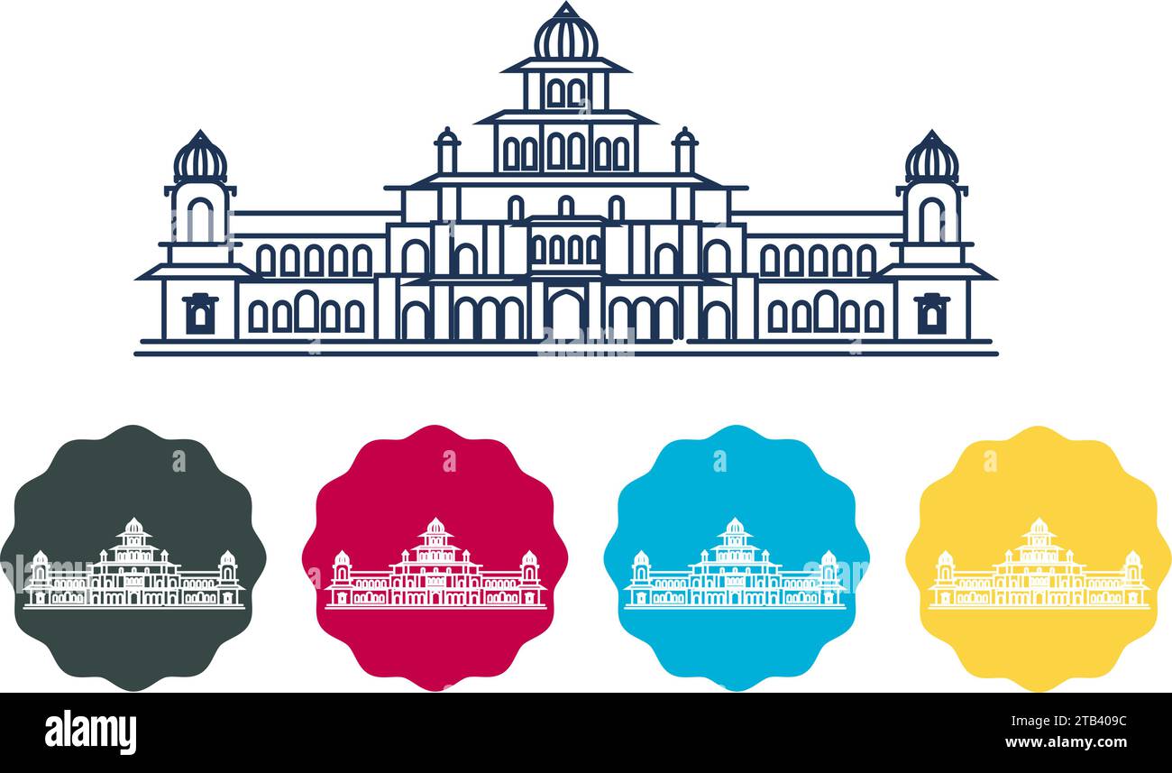 Albert Hall Museum di Jaipur come Stock Illustration AS EPS 10 file Illustrazione Vettoriale