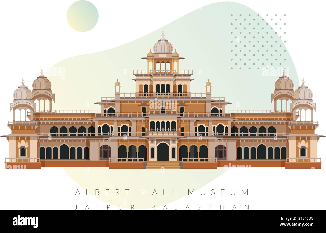 Albert Hall Museum di Jaipur come Stock Illustration AS EPS 10 file Illustrazione Vettoriale