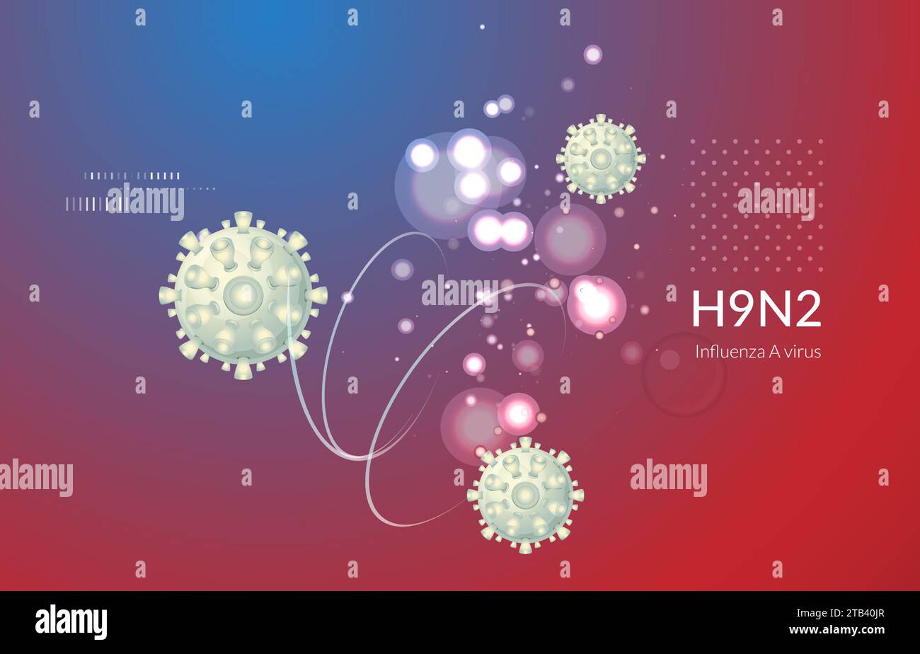 Virus influenza A sottotipo H9N2 sfondo - illustrazione come eps 10 file. Illustrazione Vettoriale