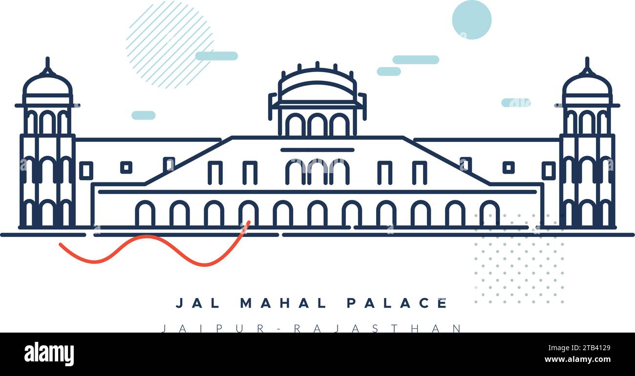 JAL Mahal Palace, Jaipur Rajasthan - Stock Illustration AS EPS 10 file Illustrazione Vettoriale