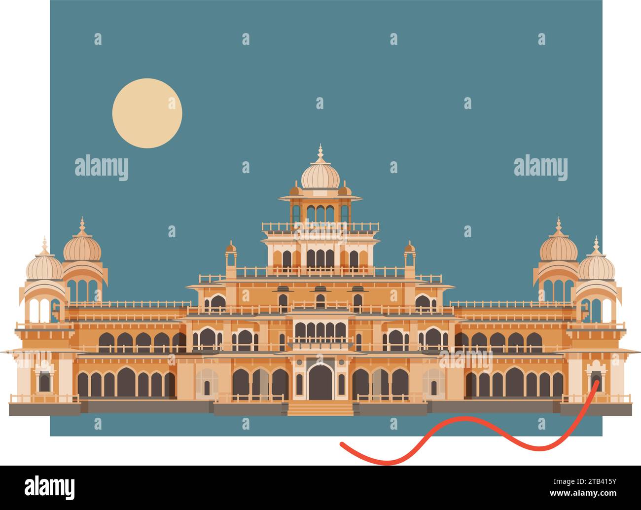 Albert Hall Museum di Jaipur come Stock Illustration AS EPS 10 file Illustrazione Vettoriale