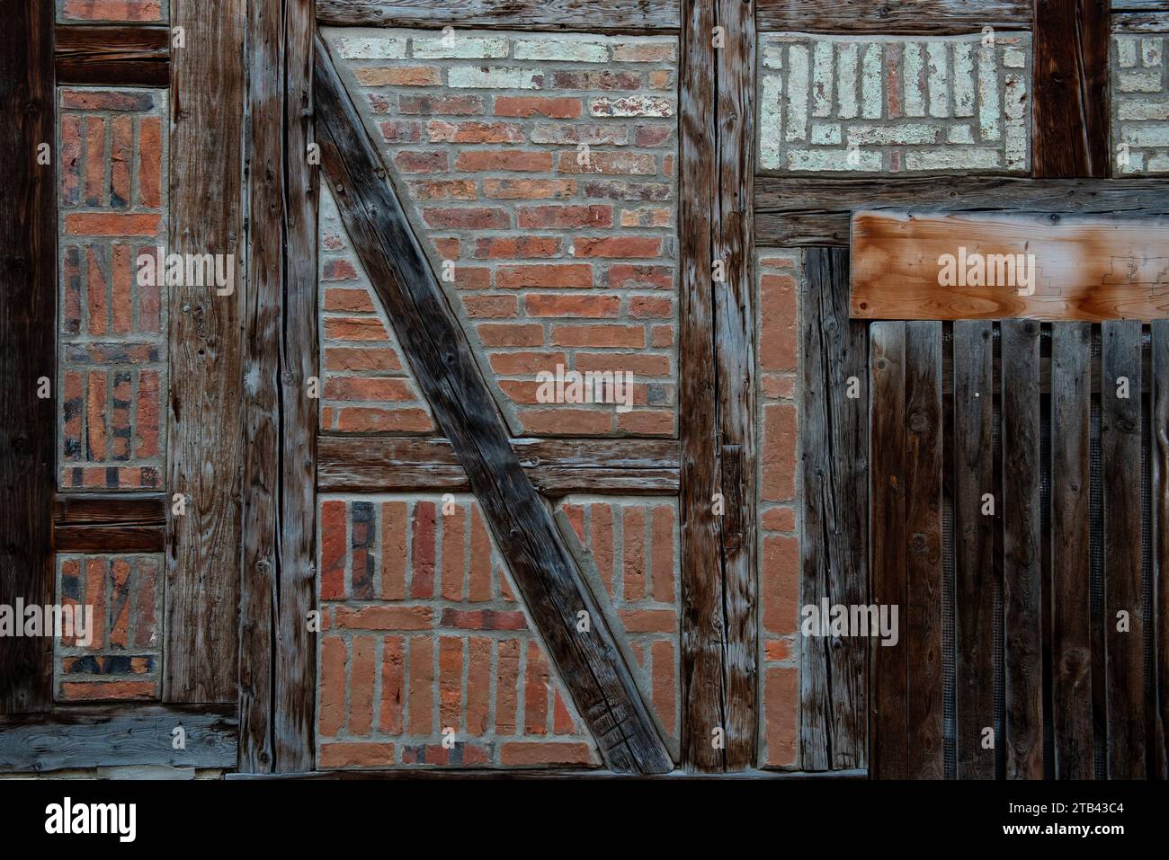 Muro in legno a Quedlinburg Foto Stock