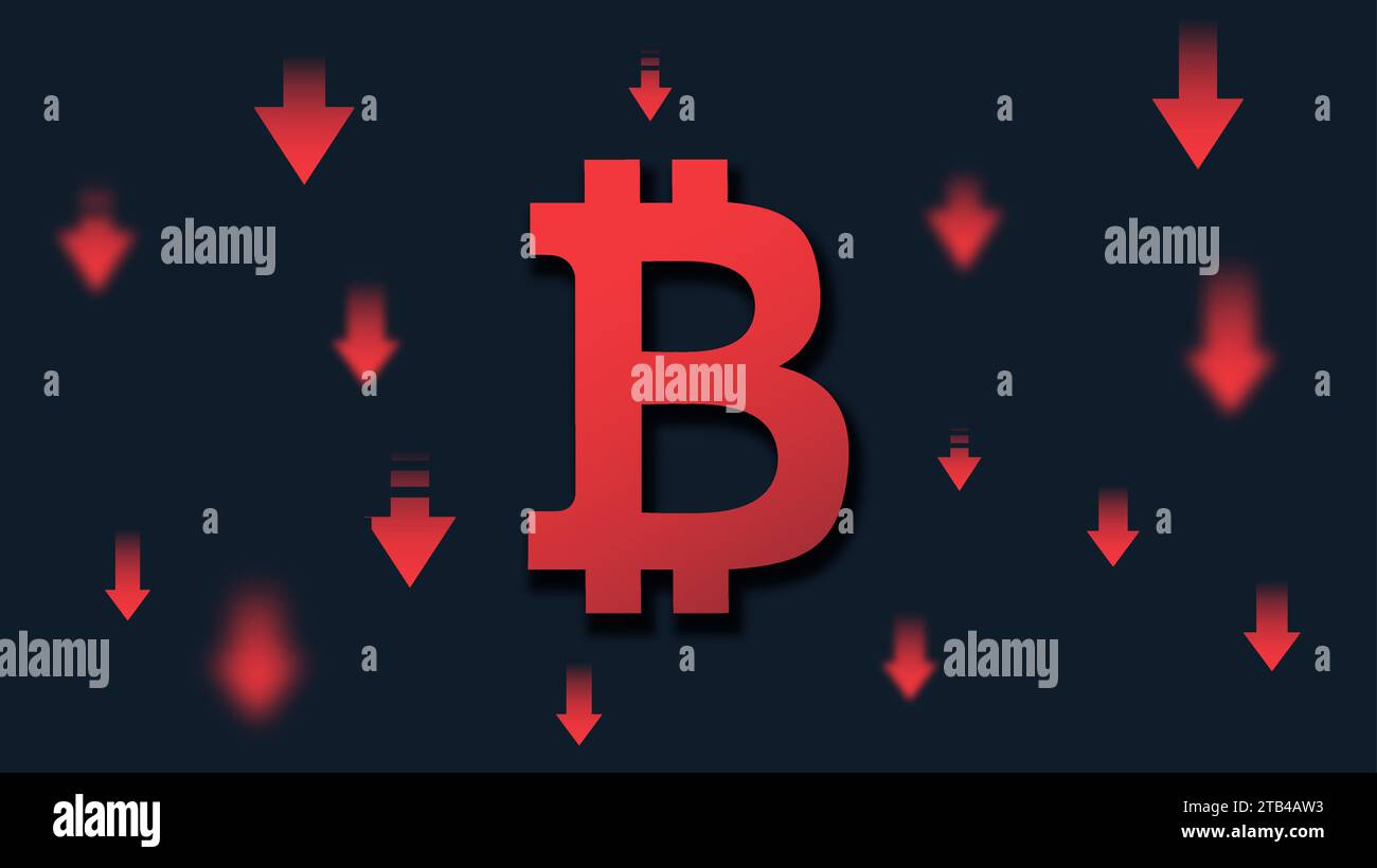 Concetto di vettore di crash Bitcoin Illustrazione Vettoriale