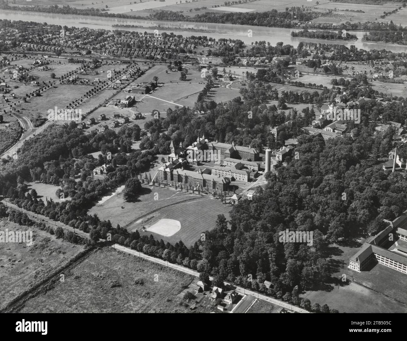 Airscapes New Jersey - Vista aerea dell'ospedale statale Trenton, New Jersey giugno 1946 Foto Stock