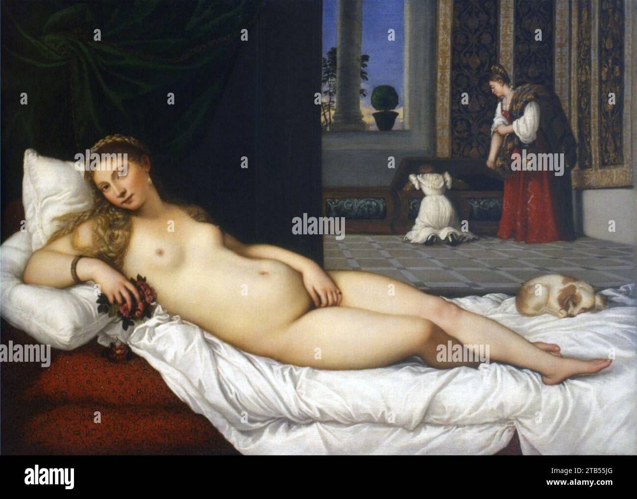 Venus de Urbino, por Tiziano. Foto Stock