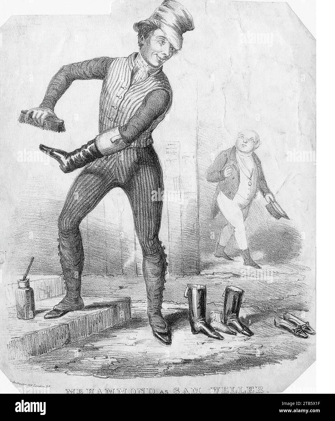 W J Hammond nel ruolo di Sam Weller 1837. Foto Stock