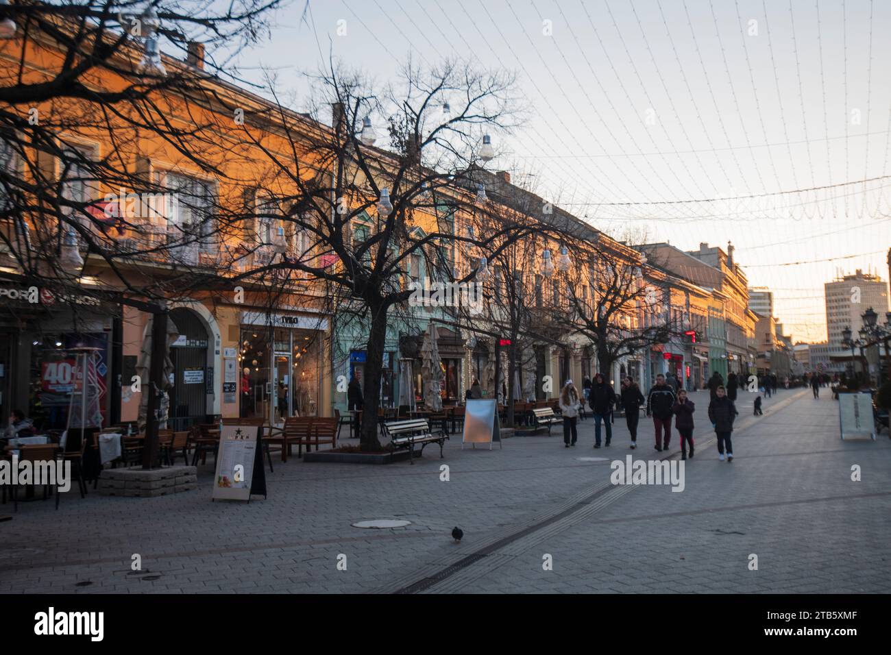 Novi Sad: Via Dunavska. Serbia Foto Stock