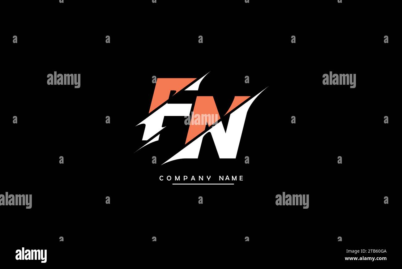 Monogramma con logo NF, FN Abstract Letters Illustrazione Vettoriale